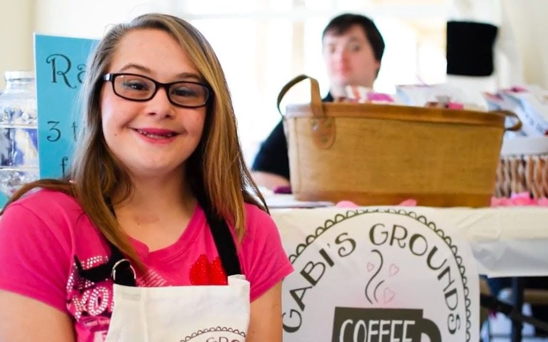 Gabi Angelini, an American girl with down syndrome who is setting up her own coffee shop